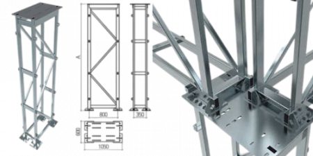 Колонна эстакады МБФ-К1-5000 Размеры (ДxШxВ) 800x350x4990